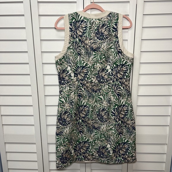 J. McLaughlin Sandra Zip Front Sleeveless Botanical Jacquard Dress Size 14 - Picture 10 of 12